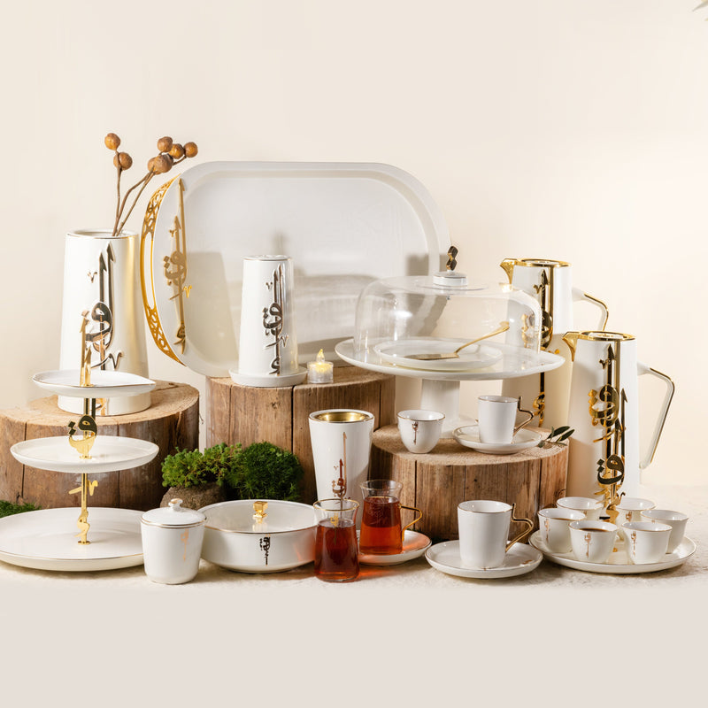Liqa'a in Pearl White & Gold – Otantik Home