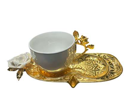 You and Me–Gold Coffee Cups, Set of 4