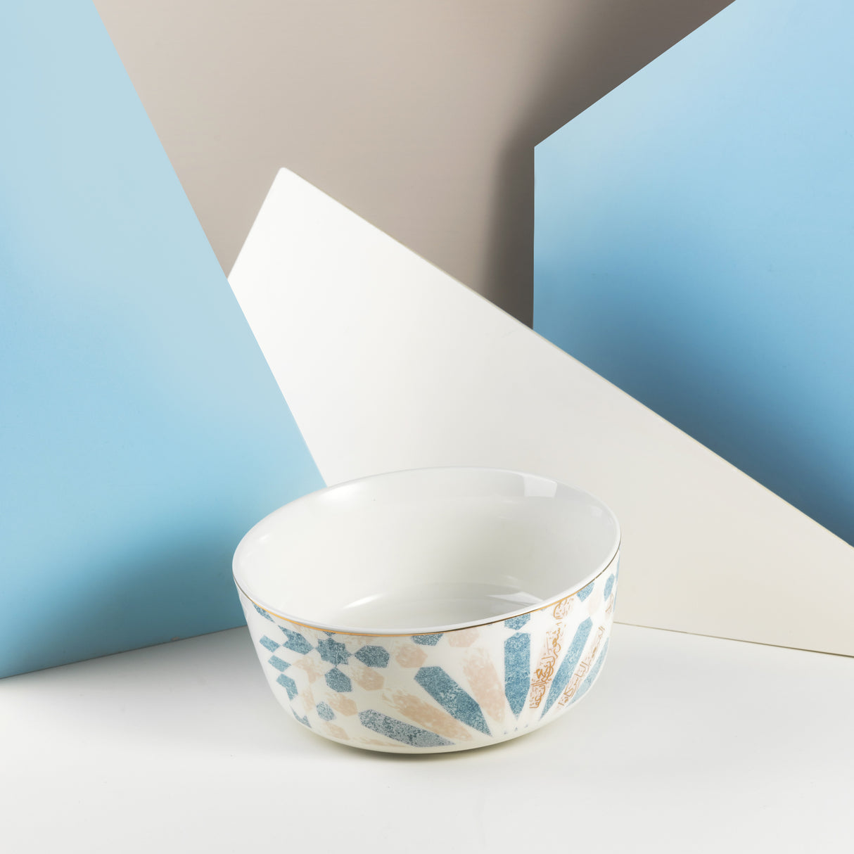 Amal - Single 8 Salad Bowl - Blue & Gold