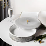 Asala - Large Decorative Canister - Grey & Gold