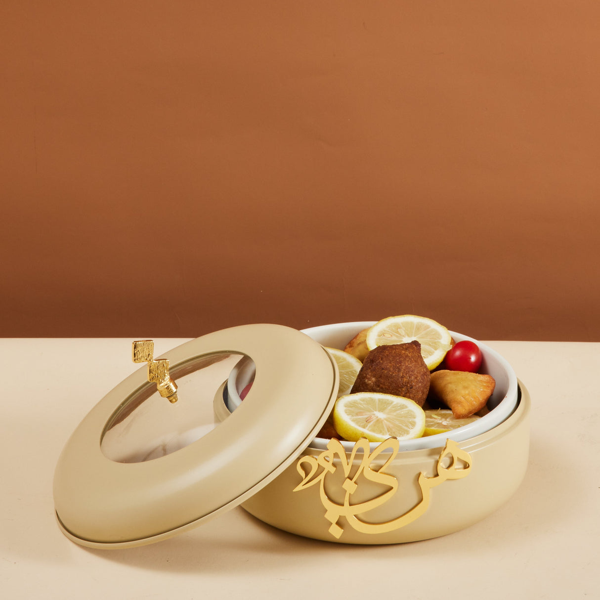 Luxury Diwan - Small Buffet Server - Ivory & Gold