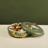 Luxury Diwan - Large Buffet Server - Olive Green & Gold