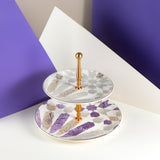 Amal - 2-Tier Plate (7.5+10) -Purple & Gold