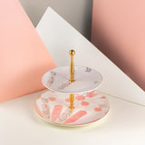 Amal - Plato de 2 niveles (7,5"+10") -Rosa y dorado