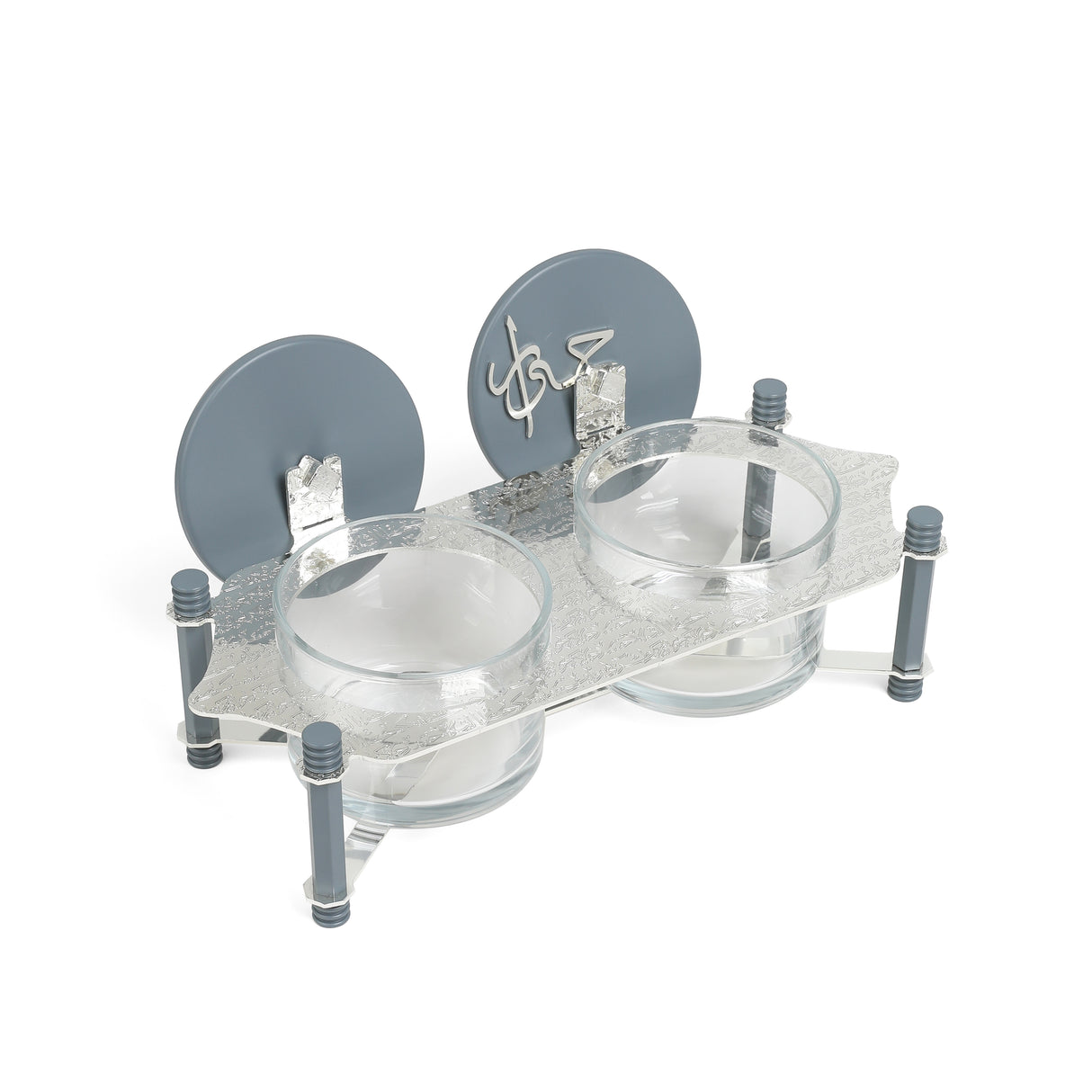 The Refined Medium Serving Set – Haze Blue & Silver