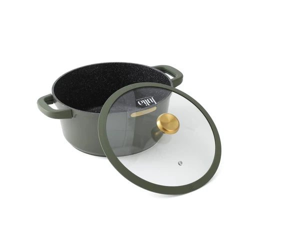 Julia Elite Top 8" Nonstick Cooking Pot with Lid – Olive Green