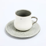 Dunes - Cappuccino Cups (12-Pc)- Grey & Silver