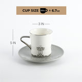Naqsh - Cappuccino Set (12-Pc) -Grey & Silver