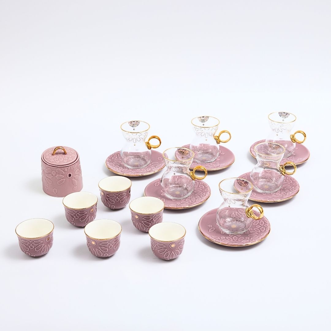 Dunes - Tea Set (19-Pc) - Purple & Gold