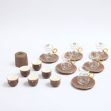 Dunes - Tea Set (19-Pc) - Brown & Gold