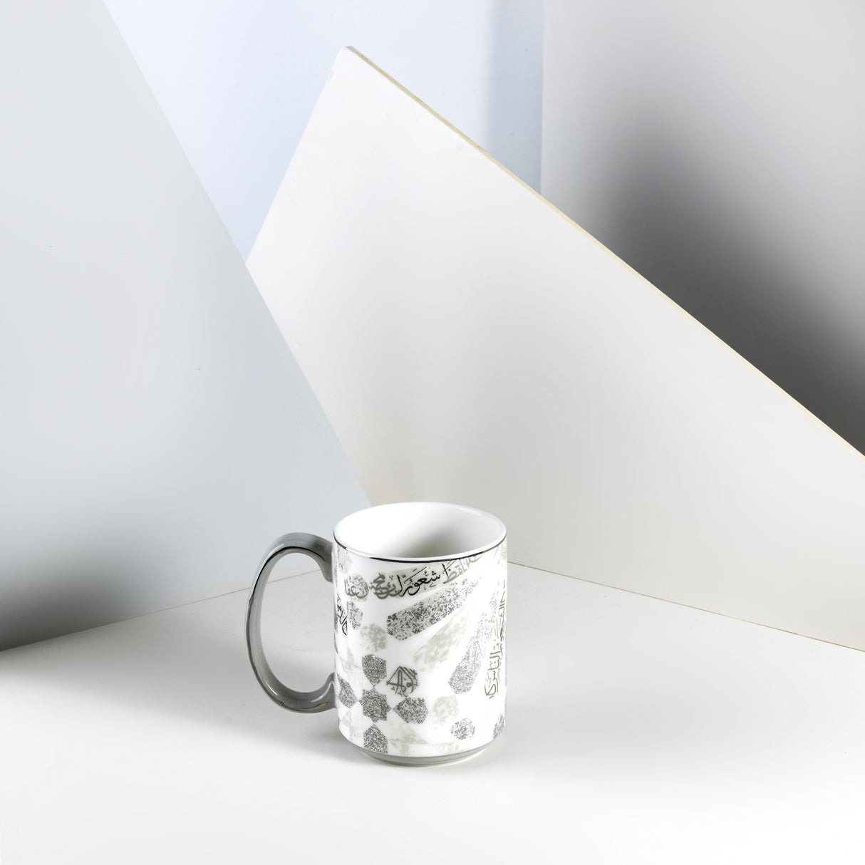 Amal - Single Single Coffee Mug (350 ml)- Grey & Silver