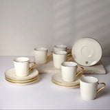 Mirral - Espresso/Turkish Coffee Set (12-Pc) - White & Gold
