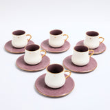 Dunes - Cappuccino Cups (12-Pc)- Purple & Gold