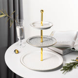 Asala - 3 Tier Plate - Grey & Gold