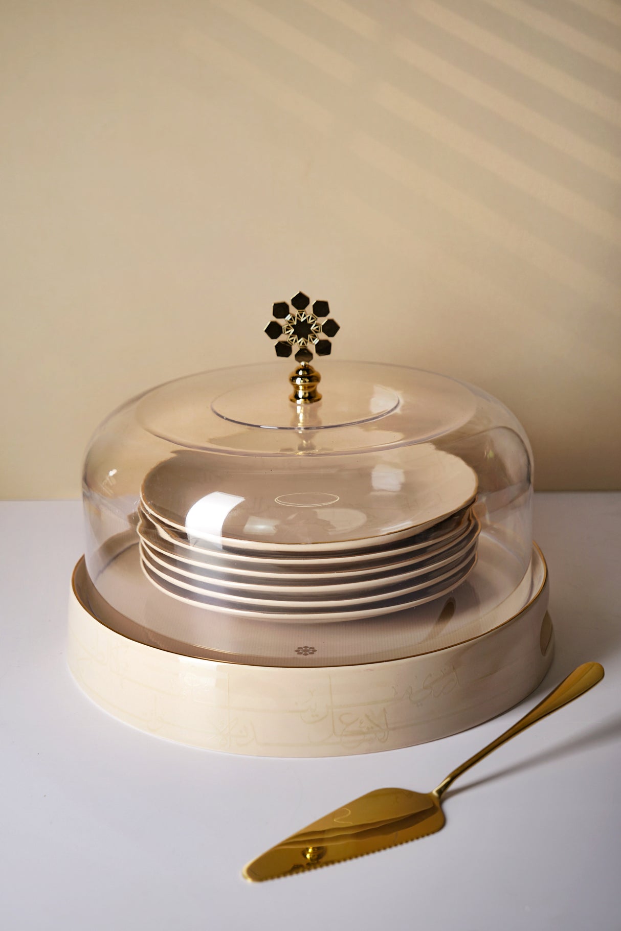 Mirral - Cake Set (9-Pc) - Beige & Gold