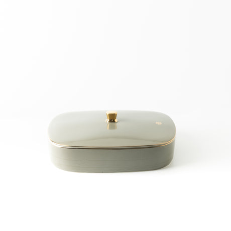 Mirral - Large Decorative Canister - Grey & Gold