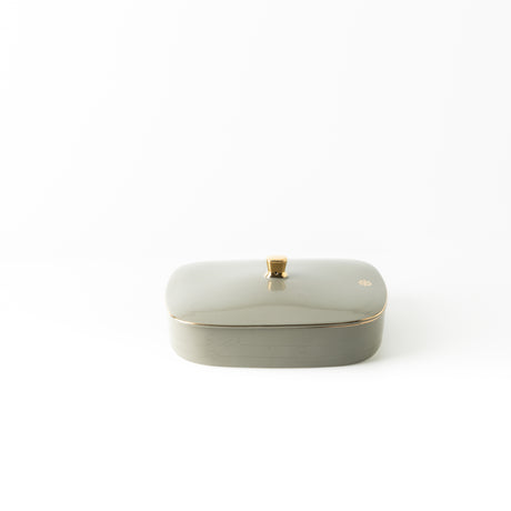 Mirral - Medium Decorative Canister - Grey & Gold