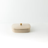 Mirral - Medium Decorative Canister - Beige & Gold