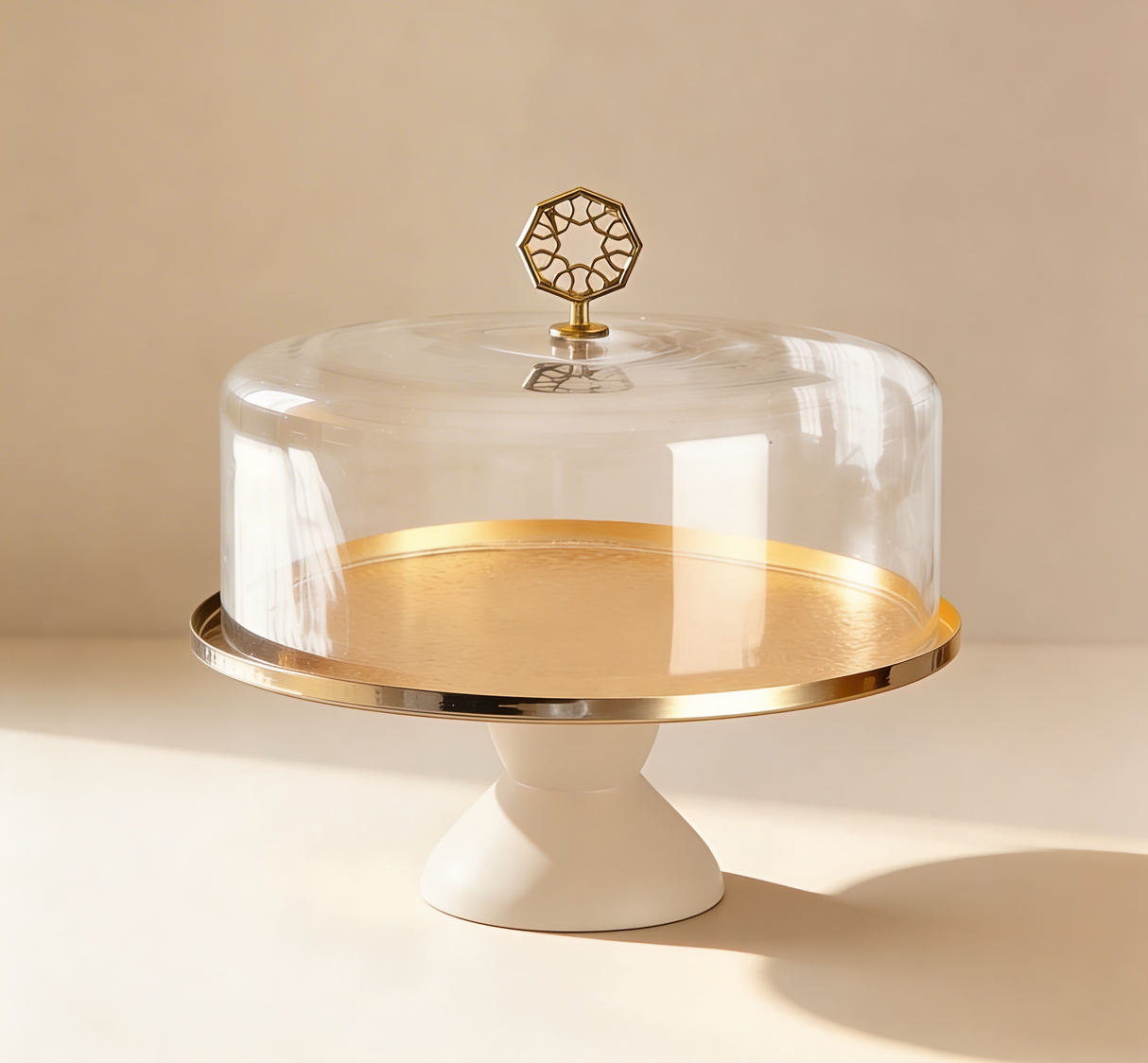Nourhan - Cake Set (9-Pc) - Matt Gold & Beige