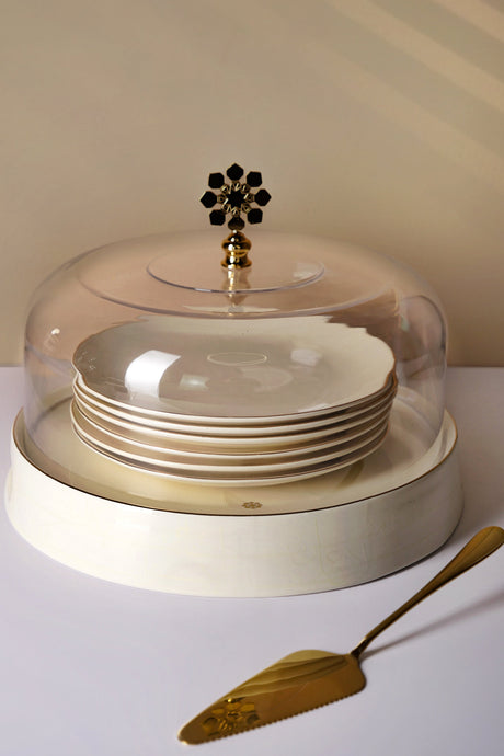 Mirral - Cake Set (9-Pc) - White & Gold