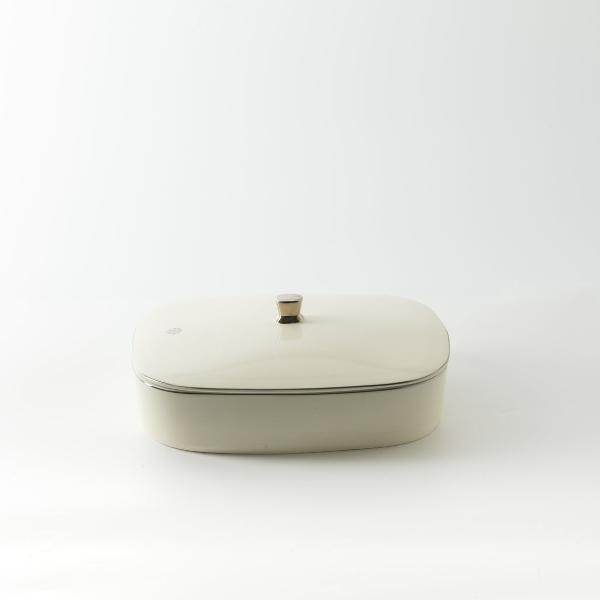 Mirral - Large Decorative Canister - White & Silver