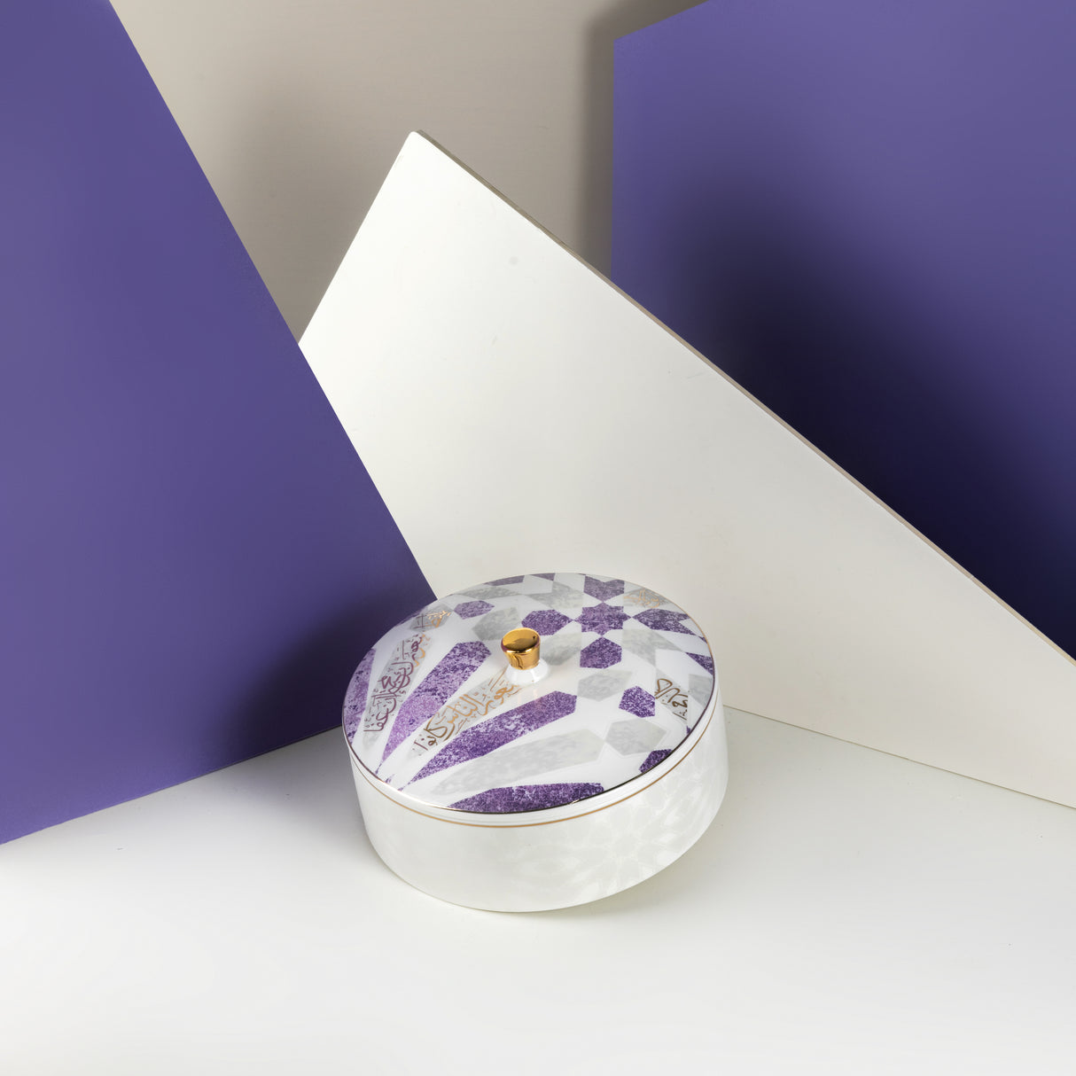 Amal - Medium Date bowl - Purple & Gold
