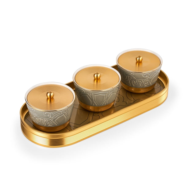 Luxury Majlis- Nuts Serving Set  -Glossy Grey