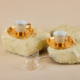 Luxury Majlis- Glass Pot and Turkish Coffee cups -Glossy Beige