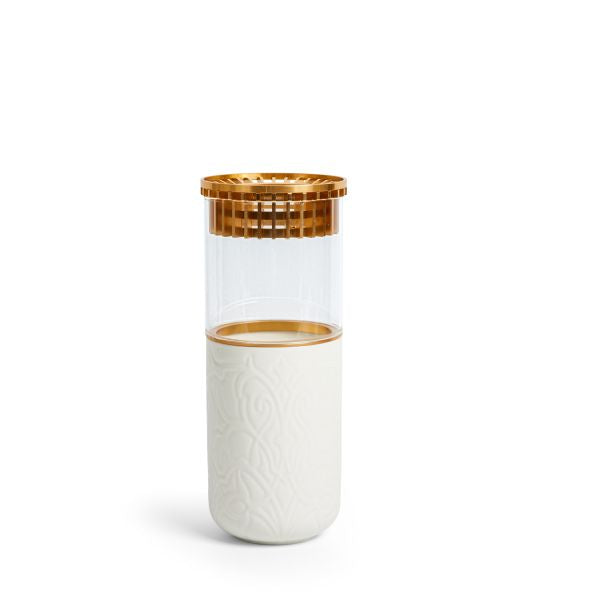 Luxury Majlis - Large Decorative Vase - White & Gold