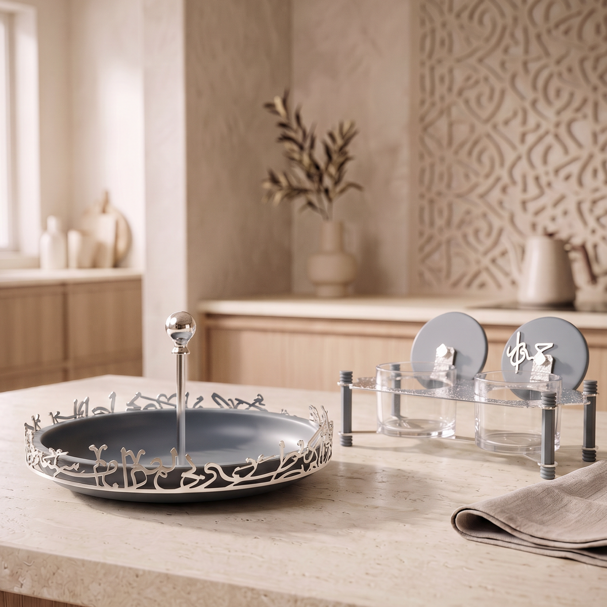 Bundle- The Refined Medium Serving Set – Haze Blue & Silver