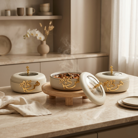 Bundle- The Buffet Hosting Trio – Beige & Gold
