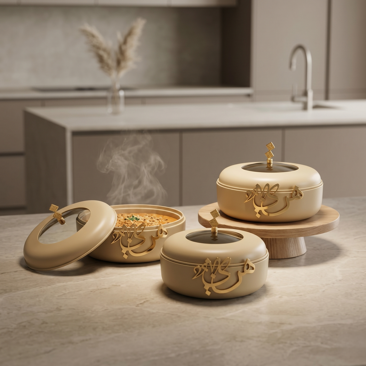 The Buffet Hosting Trio – Ivory & Gold