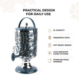Diwan - 3 Liters Cold Beverage Dispenser - Dark Blue & Silver