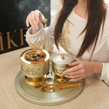 Luxury Ikram- Incense Burner - Beige &Gold