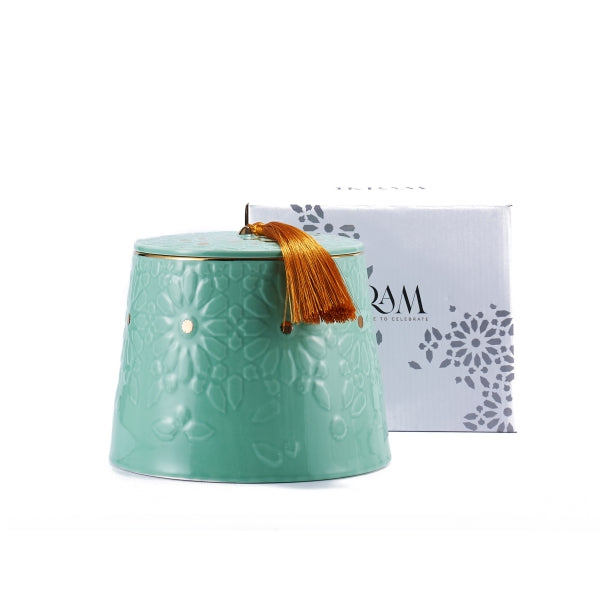 Ikram- Small Choclate Jar -Teal