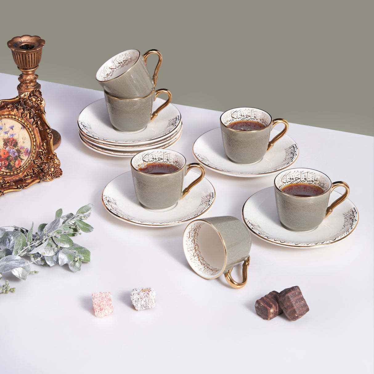 Elegant Joud- Esspresso/Turkish Coffee Cups -Grey