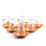 Zuwar - Tea Set, Set Of 12- Orange