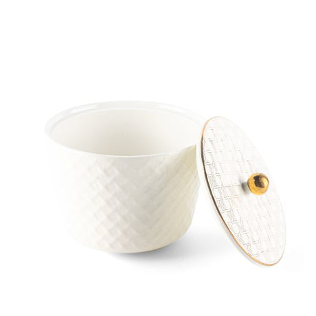 Rattan - Meduim canister - Beige & Gold