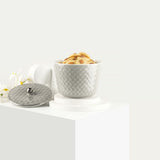 Rattan- Medium Jar - Grey & Gold