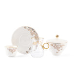 Stylish Lilac - Tea Set (19-Pcs)- Snow White & Gold