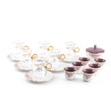 Stylish Lilac - Tea Set (19-Pcs)- Purple & Gold