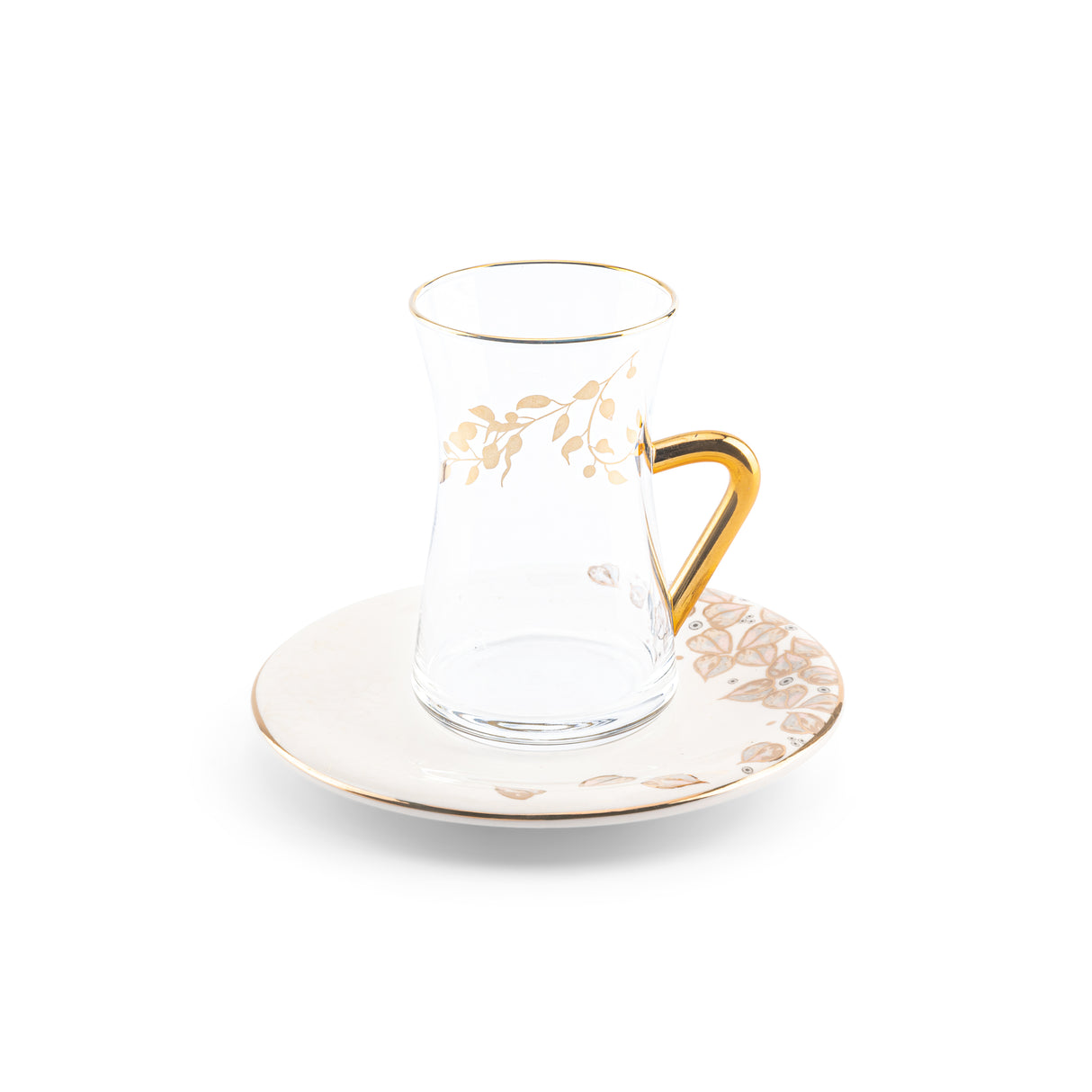 Stylish Lilac - Tea Set (12-Pcs) - Snow White & Gold