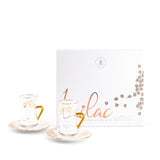 Stylish Lilac - Tea Set (12-Pcs) - Snow White & Gold