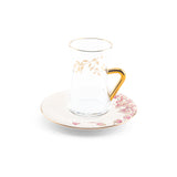 Stylish Lilac - Tea Set (12-Pcs) - Pink & Gold