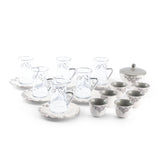 Stylish Lilac - Tea Set (19-Pcs)- Grey & Silver