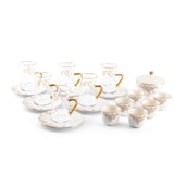 Stylish Lilac - Tea Set (19-Pcs)- Snow White & Gold