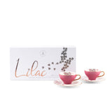 Lila elegante - Tazas de café espresso/turco- Rosa y oro