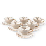 Stylish Lilac - Cappuccino Cups- Beige & Gold