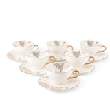 Stylish Lilac - Cappuccino Cups- Snow White & Gold