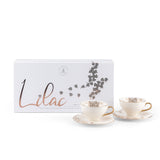 Lila elegante - Tazas de capuchino - Blanco nieve y oro